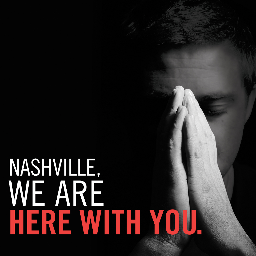 Nashville, we are with you social media graphic plain